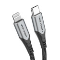 Vention USB 2.0 C to Lightning Cable 1M Gray Aluminum Alloy Type