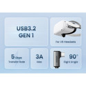 Kabelis USB C - USB C kampinis kištukas USB3.2 Gen1 60W PD3.0 5m juodas US551 UGREEN