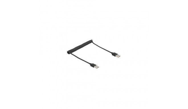 DeLOCK Coiled Cable EASY-USB 2.0 Type-A male to EASY-USB Type-A male 0.5 m to 0.8 m black