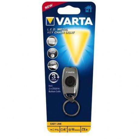 Varta L.E.D. METAL KEY CHAIN LIGHT Chrome Keychain flashlight LED