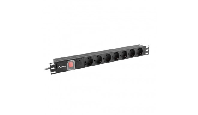 POWER DISTRIBUTION UNIT (PDU) 19" LANBERG 1U 16A 2M 7X SCHUKO OUTLETS BLACK