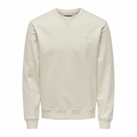 Dressipluus ilma kapuutsita, meeste Only & Sons Onsdan Unshed Reg Crew Neck Valge - XXL