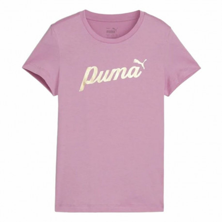 Child's Short Sleeve T-Shirt Puma Essentials+ Script Metallic G - 13-14 Years