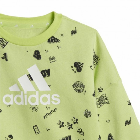 Children’s Tracksuit Adidas I Bluv Q3 Cset Green - 9-12 Months