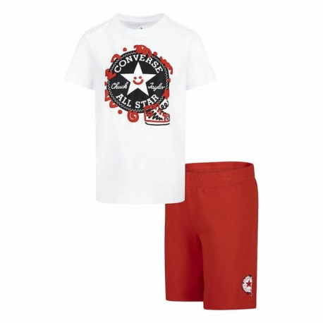 Children's Sports Outfit Converse Squiggle S/Se+Ft White Red 2 Pieces - 6-7 Years