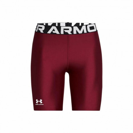 Sports Leggings for Men Under Armour Hg 8In Burgundy Crimson Red - XS