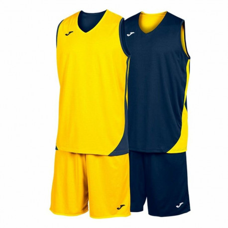 Adult's Sports Outfit Joma Sport Kansas Yellow Multicolour Navy Blue 2 Pieces - XL