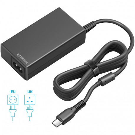 "N Notebook USB-C Netzteil 65W Sandberg EU+UK Black"