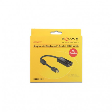 "Adapter mini DisplayPort 1.2 Stecker > HDMI Buchse 4K Passiv schwarz"