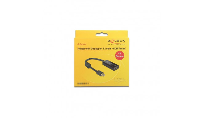 "DELOCK Adapterkabel mini DisplayPort 1.2 Stecker > HDMI Buchse schwarz 4K Passiv"