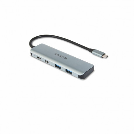 "D Dicota USB-C 4-in-1 Highspeed Hub 10 Gbps silver"