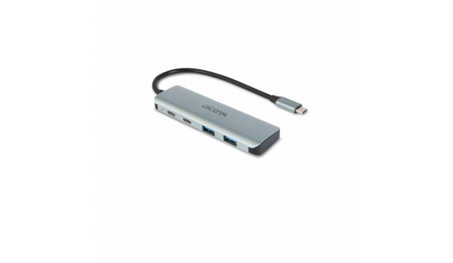 "D Dicota USB-C 4-in-1 Highspeed Hub 10 Gbps silver"