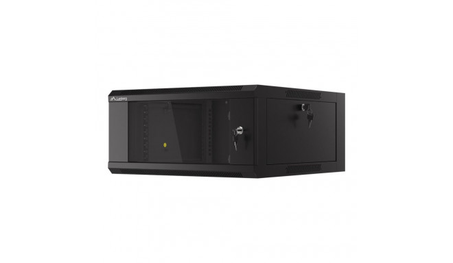 Lanberg 19" seinapealne 4U 600 kiirelt kokkupandav (flat pack) rack-kapp WFFA-5604-10B must