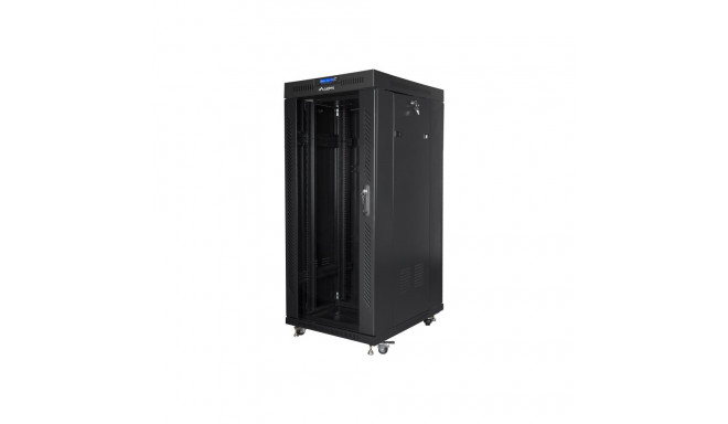Lanberg | Rack cabinet 19" free-standing 27U/600x800 (flat pack) with glass door, LCD | FF01-6827-12