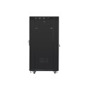Lanberg 19" põrandaseisev 27U/600x800 (komplektina) võrguuksega ICD V2, must rack-kapp | Lanberg
