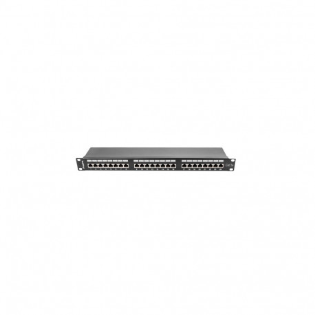 Lanberg | Patch Panel 24 Port 1U 19" CAT.5E FT with Cable Organizer Shielded | PPS5-1024-B | Black