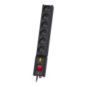 Lestar LX 610 surge protector power strip 6 sockets 5 m black