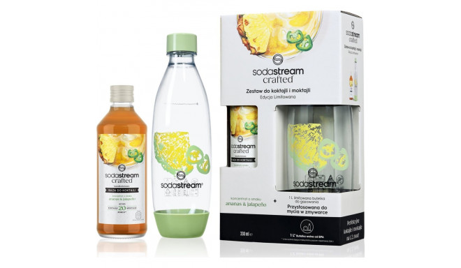 Sodastream Crafted Kit ananass ja jalapeno 330 ml ja Fuse 1 l pudel
