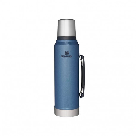 Stainless steel thermos STANLEY CLASSIC Hammertone Lake, blue color, 1 L