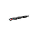 Lanberg Power strip PDU 19" 1U 7x 230V PL 2m (PDU-07E-0200-BK)