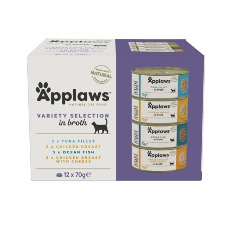 APPLAWS Variety selection multipack in broth - wet cat food - 12x70g