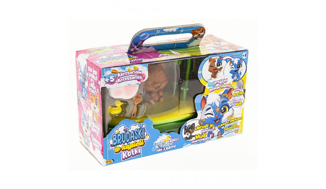 Figurka brudaski w kąpieli kotki zestaw Łazienka, puszek