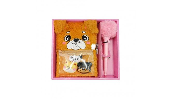 Pamiętnik pluszowy piesek zestaw z długopisem