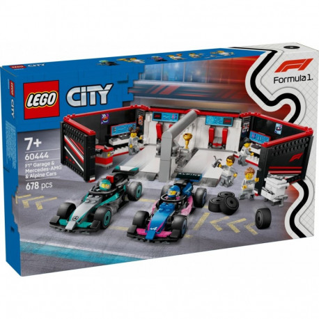 Klocki city 60444 F1 garaaž ja boliidid Mercedes-AMG ja Alpine