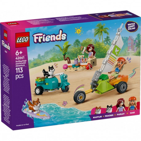 Klocki friends 42641 seiklus surfavate koerte ja motorolleriga