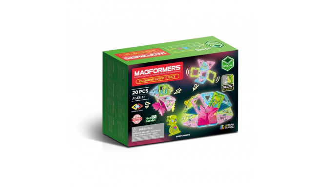 Klocki magnetyczne glowing craft 20 elementów