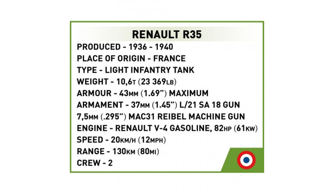 Klocki renault r35 - valentine ix - panzer i