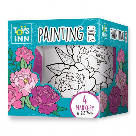 Kubek do kolorowania kwiaty peonie