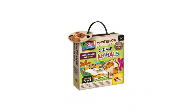 Montessori loomadega puidust pusle