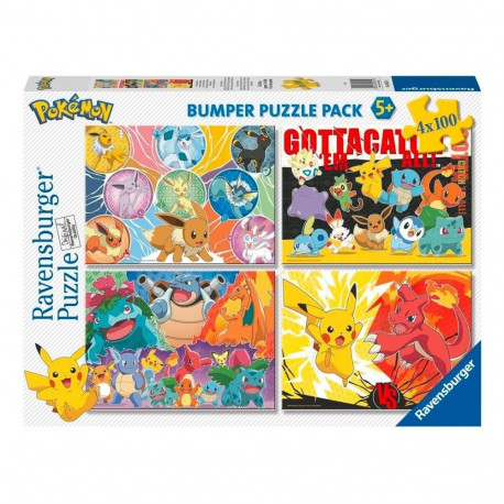 Puzzle 4x100 elementów pokemon
