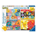 Puzzle 4x100 elementów pokemon