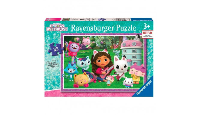 Puzzle 35 elementów koci domek gabi
