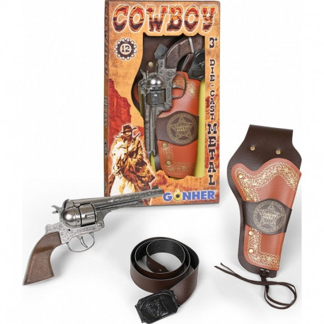 Gonher metallist revolver koos kabuuri ja vööga