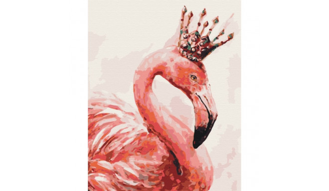 Obraz paint it! maalimine numbrite järgi. flamingo krooniga