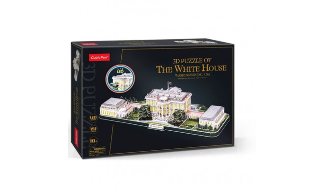 Puzzle 3d led biały dom