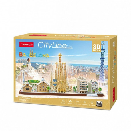 Puzzle 3d city line barcelona