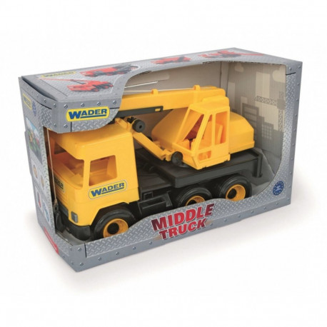 Dźwig żółty 38 cm middle truck w kartonie
