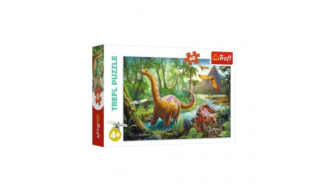 Puzzle 60 elementów - wędrówki dinozaurów