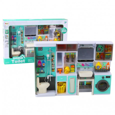 Vannitoa mängukomplekt 4-ühes dušš tualett pesumasin tarvikud