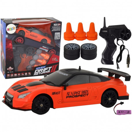 zdaljuhitav sportauto R/C 1:24 oranž vahetatavad rattad