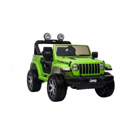 Jeep elektriauto Rubicon 4x4 LED-tuled MP3 kaugjuhtimispult, roheline