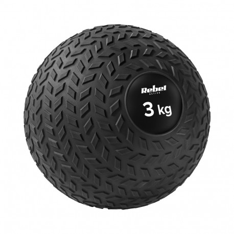 Mała piłka lekarska rehabilitatsiooniharjutuste slam ball 23cm 3kg, REBEL ACTIVE