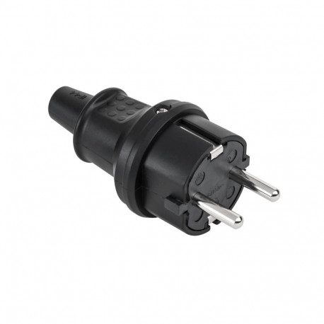 Saksa tüüpi kummist pistik 2237 16A/250V-IP44, must