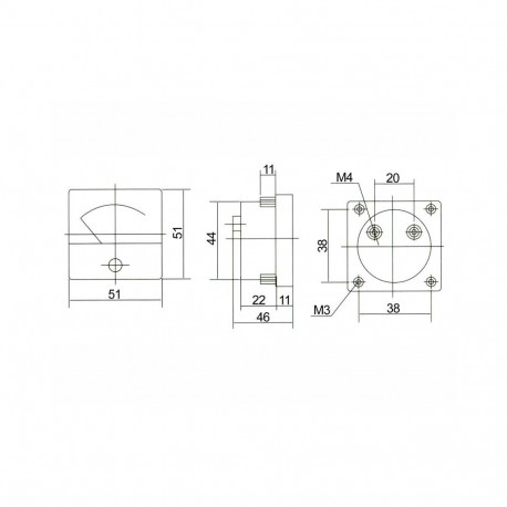 51-210# Miernik analogowy voltomierz kwadrat 10v