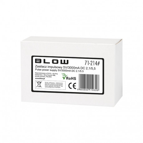 lülitustoiteplokk 71-214# 5V/3000mA 2,1/5,5