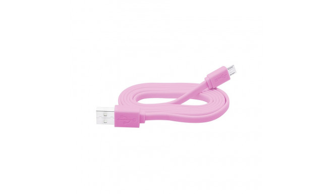 66-065# Przyłącze usb a - micro b 1,0m różowy flat blister